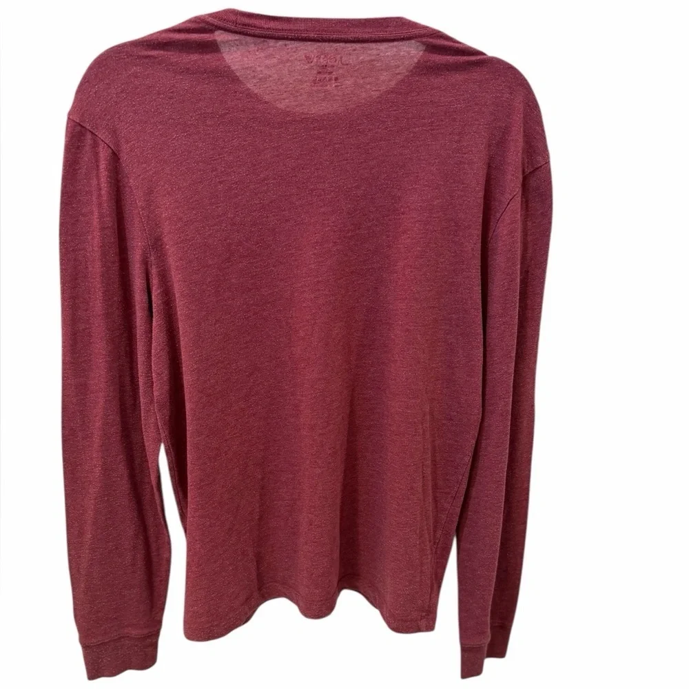 J. Crew Maroon Burgundy Soft Washed  Long Sleeve Crewneck T-shirt Size small